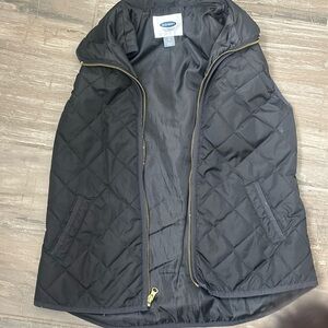 Old Navy Black Quilted Jacket with Gold Accents size XS